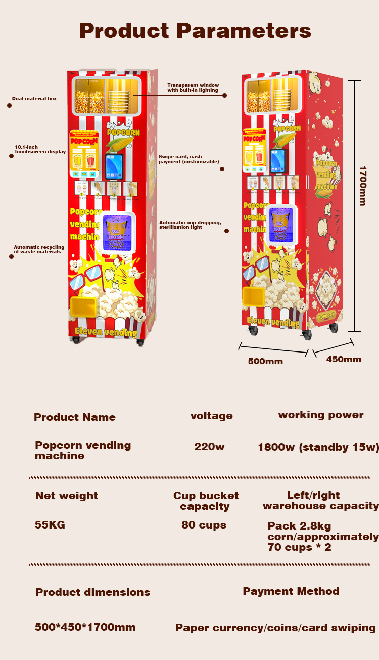 CE Commercial Snack Food Popco - Popcorn Vending Machine recension och pris