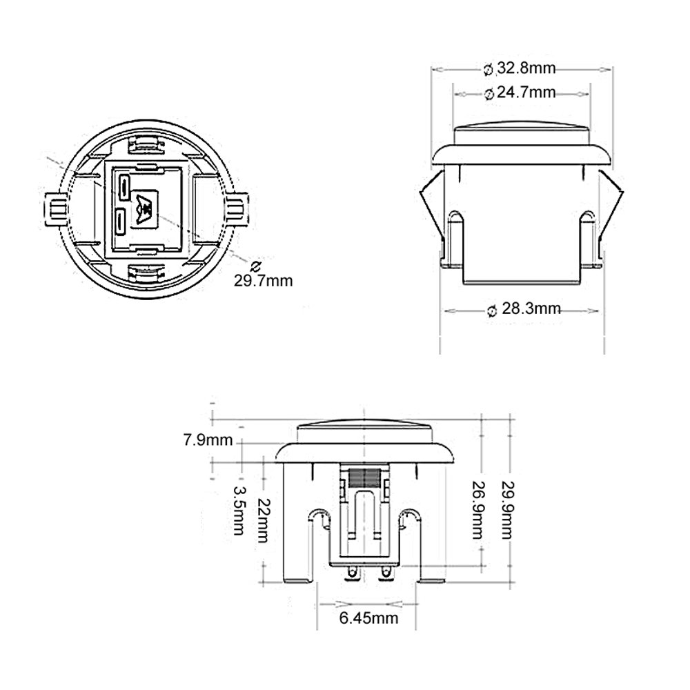 12pcs Copy Sanwa Buttons 30mm  - Arcade Wangan Midnight recension och pris