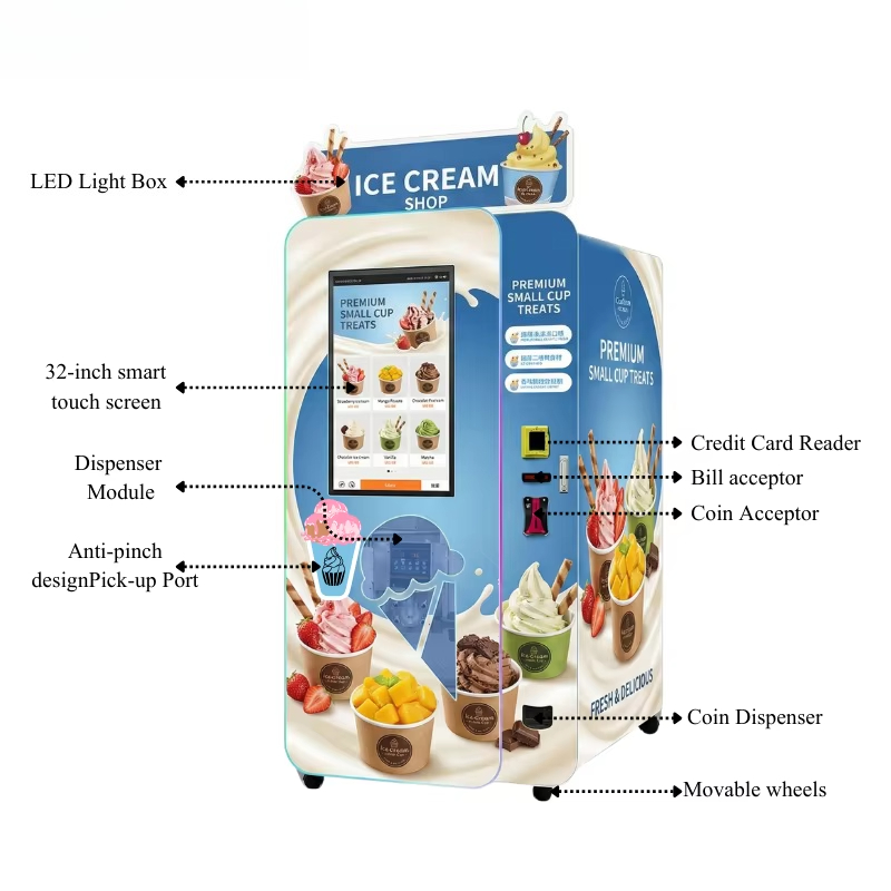 Customized Soft Ice Cream Vend - Popcorn Vending Machine recension och pris